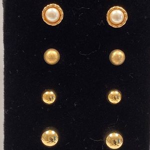 Vtg. Gold Post Earring Bundle